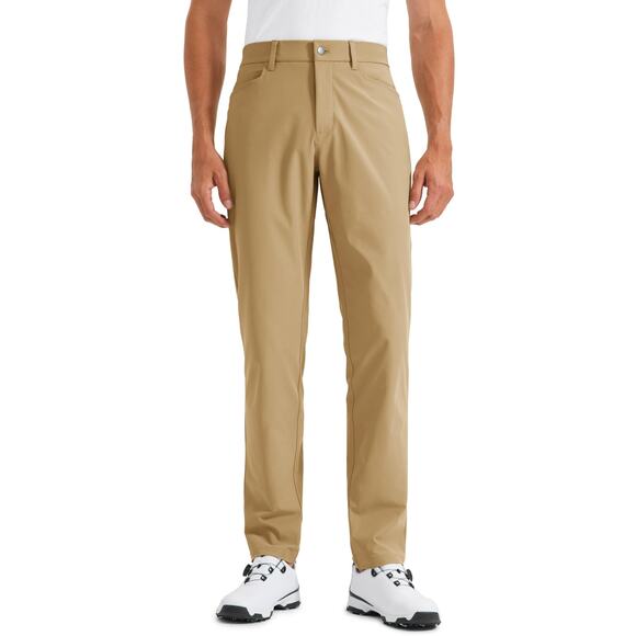 NWT CRZ YOGA Men’s Golf Pants Khaki Sand 28W x 30L Quick Dry Stretch Casual - Picture 1 of 6